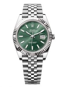 Đồng hồ Rolex Datejust M126334-0030 126334-0030 Thép và Vàng trắng, mặt số họa tiết gấp nếp xanh bạc hà - Mẫu mới 2022