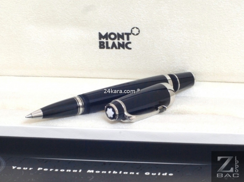 Montblanc 5098 MS B.99 - Bút Montblanc Boheme bi nước -  thân bọc Platinum, đính đá đen - New in Box