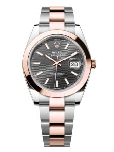 Đồng hồ Rolex Datejust M126301-0019 126301-0019 Oystersteel và vàng Everose, mặt số họa tiết gấp nếp xám đậm