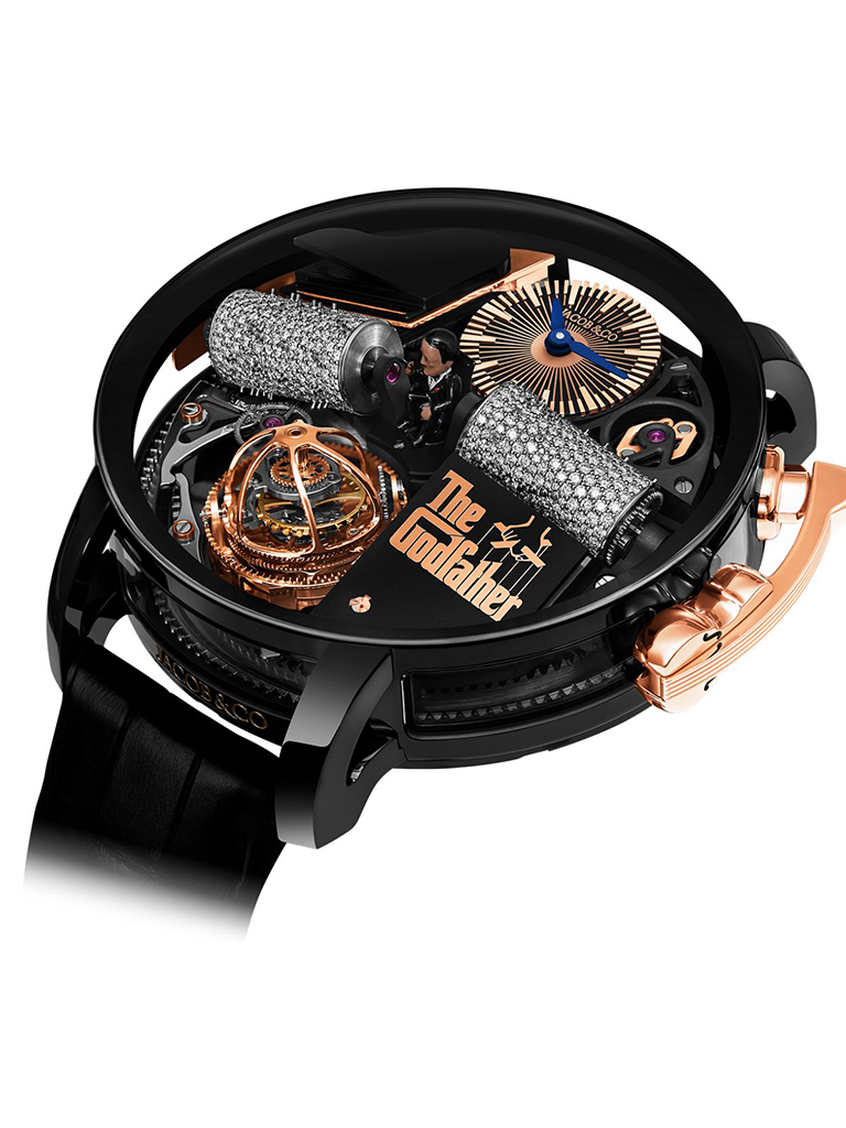 ng h Jacob Co. Opera Godfather Musical Watch Black Titanium