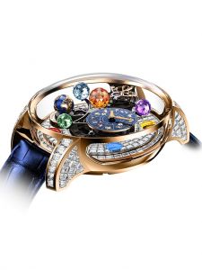 Đồng hồ Jacob & Co. Astronomia Solar Baguette Jewelry Planets Zodiac Rose Gold AS910.40.BD.BD.A - Phiên Bản Giới Hạn