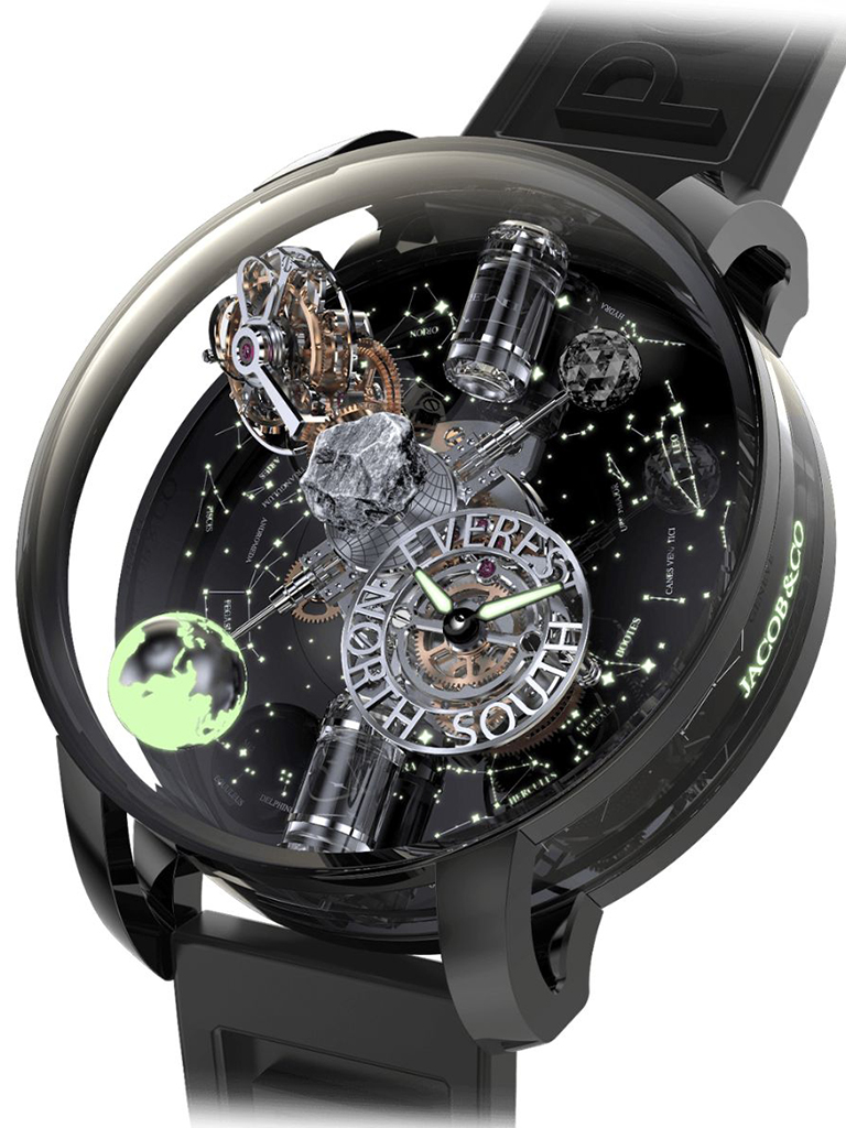 ng h Jacob Co. Astronomia Tourbillon Everest Black Gold Three