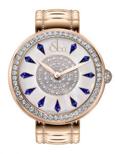 Đồng hồ Jacob & Co. Brilliant One Row Rose Gold Couture Blue Sapphires BQ030.40.RO.KF.A40RA - Phiên Bản Giới Hạn