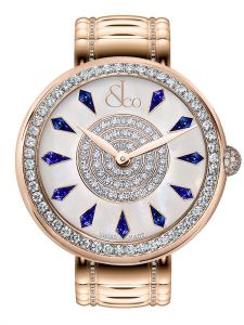 Đồng hồ Jacob & Co. Brilliant One Row Rose Gold Couture Blue Sapphires BQ020.40.RO.KF.A40RA - Phiên Bản Giới Hạn