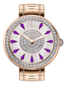 Đồng hồ Jacob & Co. Brilliant One Row Rose Gold Couture Amethyst Sapphires BQ030.40.RO.KH.A40RA - Phiên Bản Giới Hạn