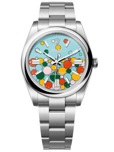 Đồng hồ Rolex Oyster Perpetual 41 M124300-0008 124300-0008 Thép Oystersteel Mặt xanh ngọc lam họa tiết celebration - Mẫu 2023