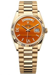 Đồng hồ Rolex Day-Date M128238-0088 128238-0088 yellow gold, mặt số đá carnelian kim cương - Mẫu mới 2023