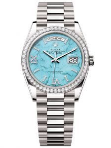 Đồng hồ Rolex Day-Date M128349RBR-0031 128349RBR-0031 white gold, mặt số xanh ngọc lam kim cương - Mẫu mới 2023