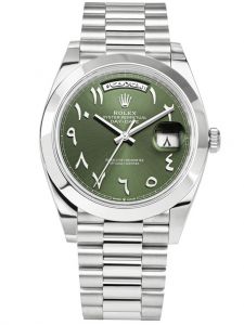 Đồng hồ Rolex Day-Date 40 Platinum Olive Green Arabic Dial Rare M228206-0048 228206-0048