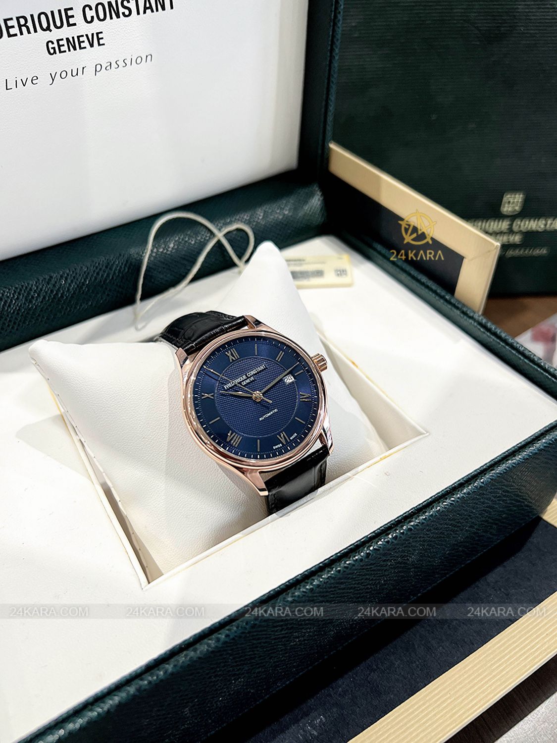 Đồng hồ Frederique Constant FC-303MN5B4 Rose Gold Blue Roman