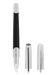 Bút bi nước S.T. Dupont Silver And Black Rollerball Pen 402706