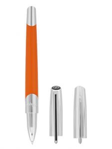Bút bi nước S.T. Dupont Silver And Matt Orange Rollerball Pen 402737