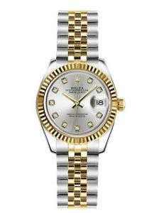 Đồng hồ Rolex Lady Datejust  179173 mặt số trắng Silver nạm kim cương