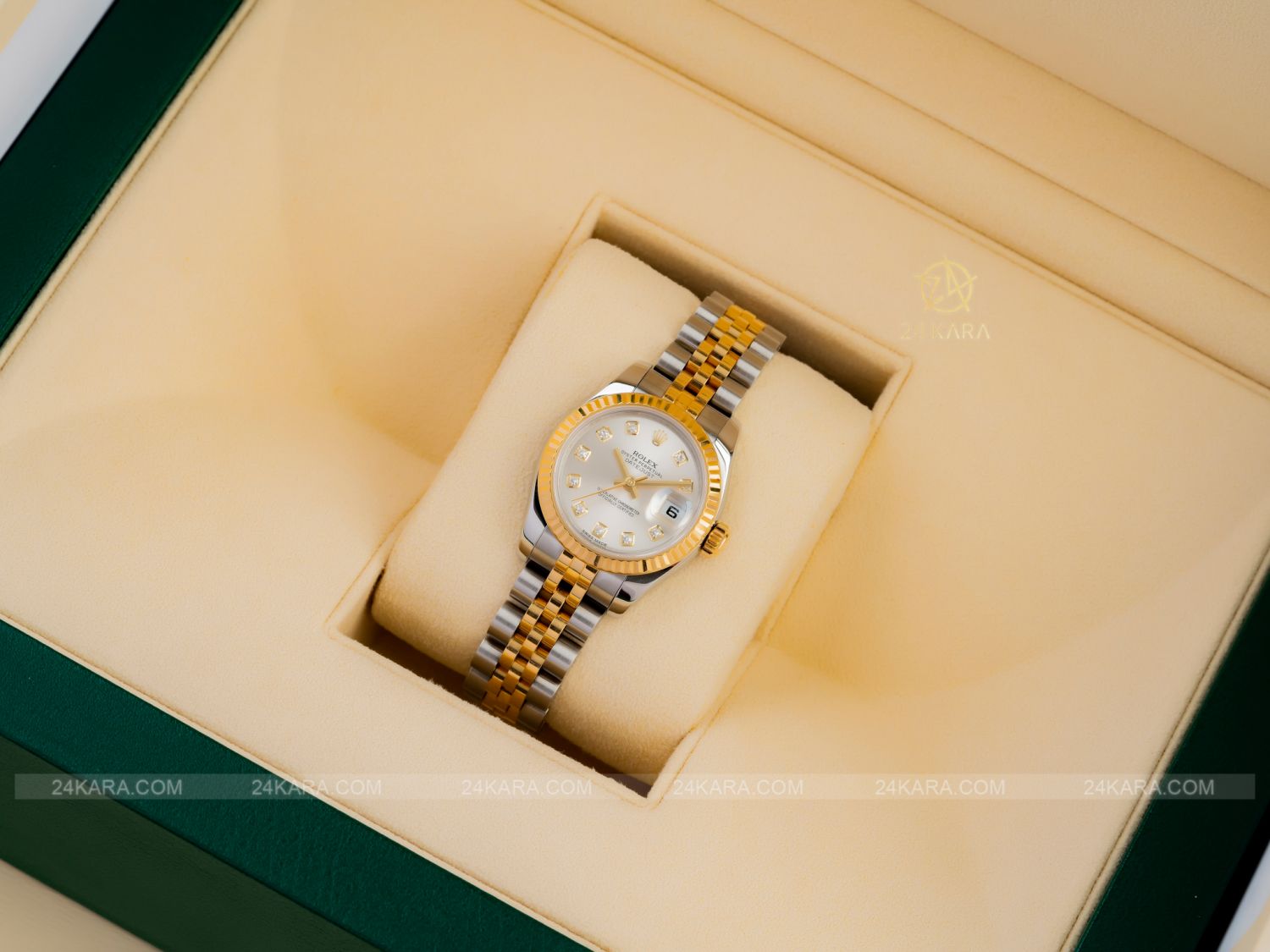 Đồng hồ Rolex Lady Datejust  179173 mặt số trắng Silver nạm kim cương - Lướt