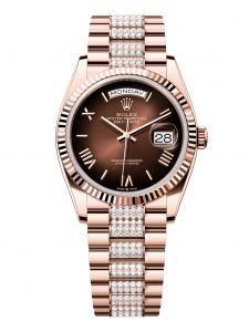 Đồng Hồ Rolex Day-Date M128235-0076 128235-0076 Vàng Everose 18ct Màu Nâu Ombre - Mã Mới 2024