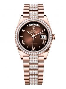 Đồng Hồ Rolex Day-Date M128345RBR-0076 128345RBR-0076 Vàng Everose 18ct Màu Nâu Ombre - Mã Mới 2024