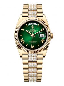 Đồng Hồ Rolex Day-Date M128238-0119 128238-0119 Vàng Kim 18ct Màu Xanh Lá Ombre - Mã Mới 2024