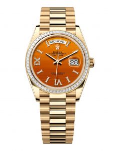 Đồng Hồ Rolex Day-Date M128398TBR-0018 128398TBR-0018 Vàng Kim 18ct Đá Carnelian, Nạm Kim Cương - Mã Mới 2024