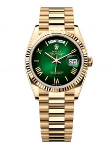 Đồng Hồ Rolex Day-Date M128238-0118 128238-0118 Vàng Kim 18ct Màu Xanh Lá Ombre - Mã Mới 2024