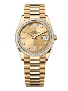 Đồng Hồ Rolex Day-Date M128398TBR-0002 128398TBR-0002 Vàng Kim 18ct Màu Champage, Nạm Kim Cương - Mã Mới 2024