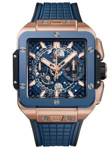 Đồng hồ Hublot Square Bang Unico King Gold Blue Ceramic 821.OL.5180.RX