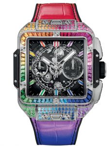 Đồng hồ Hublot Square Bang Unico Titanium Rainbow 821.NX.0117.LR.0999