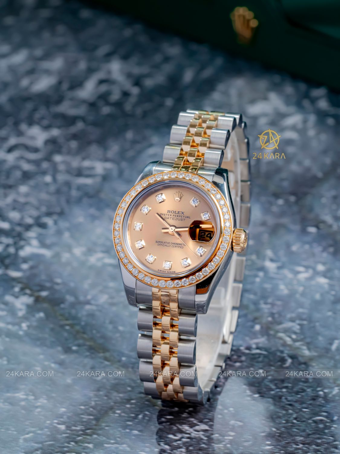 Đồng Hồ Rolex Lady Datejust 179383RBR-0004 Vàng Champagne Cọc số Niềng Kim Cương - lướt