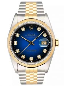 Đồng hồ Rolex Datejust 36 116233 demi vàng vàng mặt xanh đen Navy cọc số kim cương – lướt