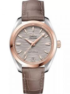 Đồng hồ Omega Seamaster Aqua Terra 220.23.34.20.06.001 34 Mặt Số Nâu Chocolate Mã Não Sedna Vàng Hồng - lướt