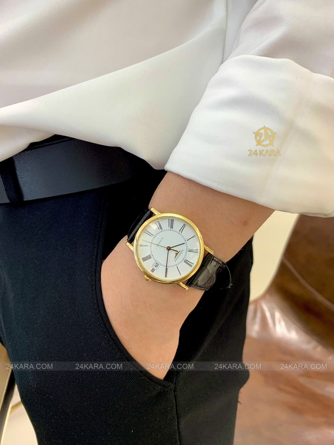 Đồng hồ Longines Elegant L4.778.6.11.0 L47786110 Vàng khối 18K mặt trắng - lướt