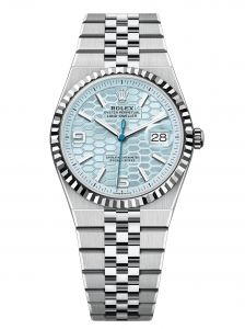 Đồng hồ Rolex Land-Dweller 36 M127236-0001 127236-0001 Bạch Kim Mặt Xanh Băng Giá Họa Tiết Tổ Ong - Mẫu Mới 2025