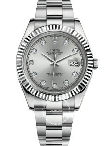 Đồng hồ Rolex Oyster Perpetual Datejust II M116334-0007 116334-0007 Thép Oystesteel Mặt Bạc cọc số kim cương