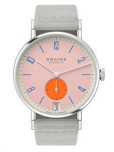 Đồng hồ Nomos Tangente 38 Date Flamingopink Ref.179.S12 Thép Không Gỉ