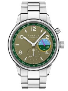 Đồng hồ Nomos Club Sport Neomatik Worldtimer Jungle Ref.790.S2 Thép Không Gỉ