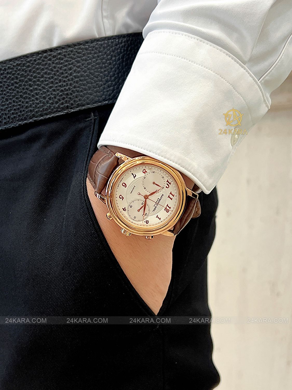 Đồng hồ Raymond Weil Maestro Chronograph 4830-PC5-05658 Vàng Hồng Kim Mắt Ngỗng - Lướt