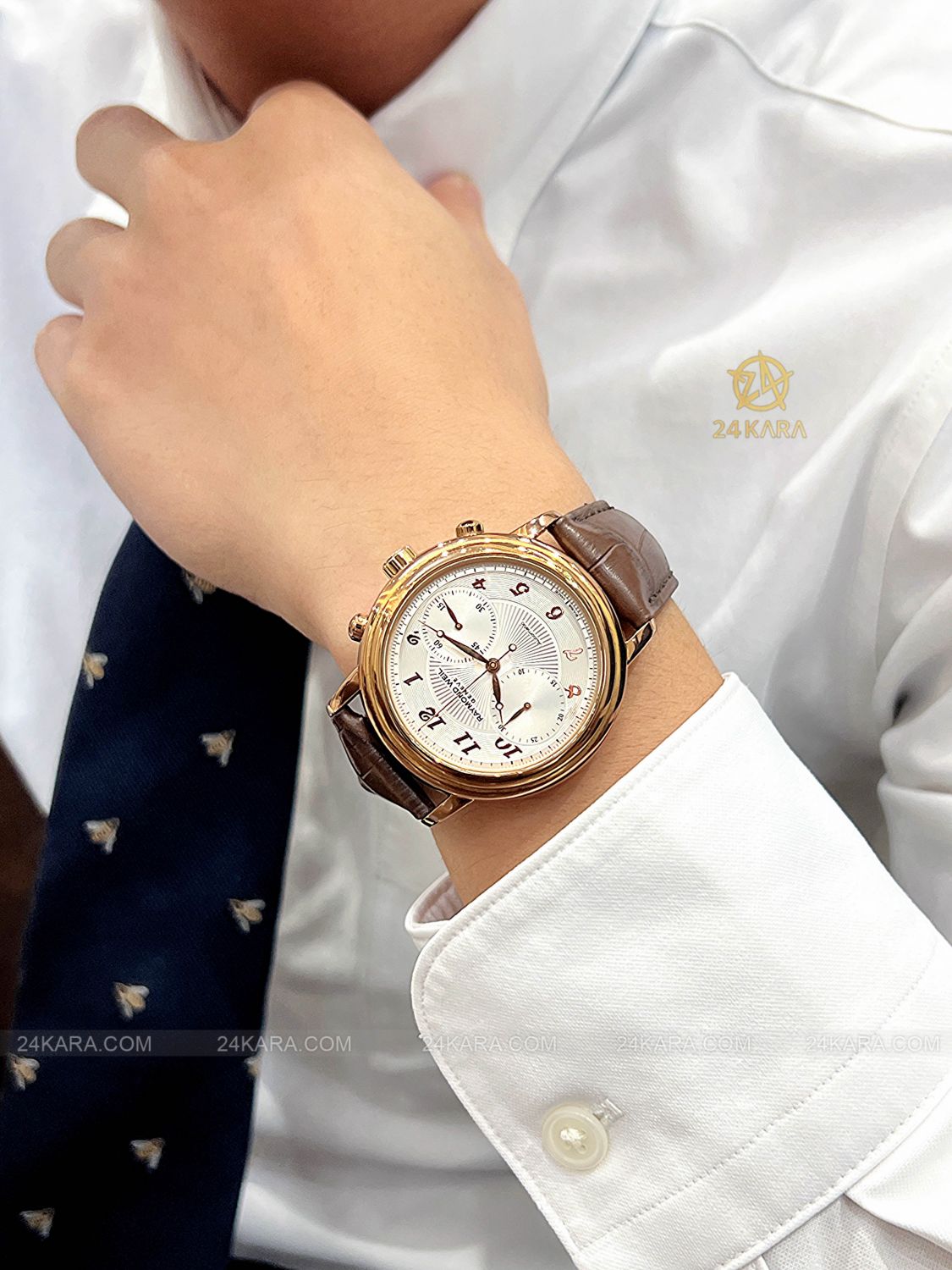 Đồng hồ Raymond Weil Maestro Chronograph 4830-PC5-05658 Vàng Hồng Kim Mắt Ngỗng - Lướt