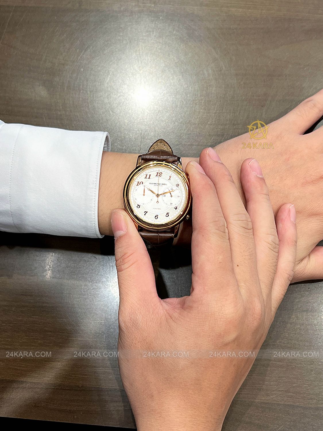 Đồng hồ Raymond Weil Maestro Chronograph 4830-PC5-05658 Vàng Hồng Kim Mắt Ngỗng - Lướt