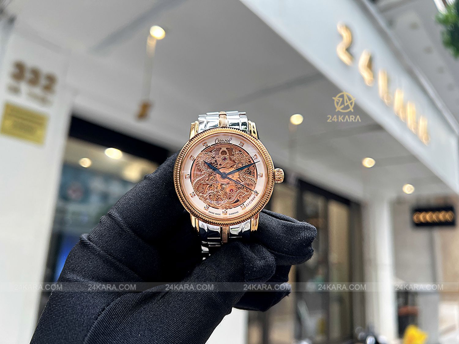 Đồng hồ Ogival Song Long Chầu Nguyệt OG358.652AGSR-T - Lướt