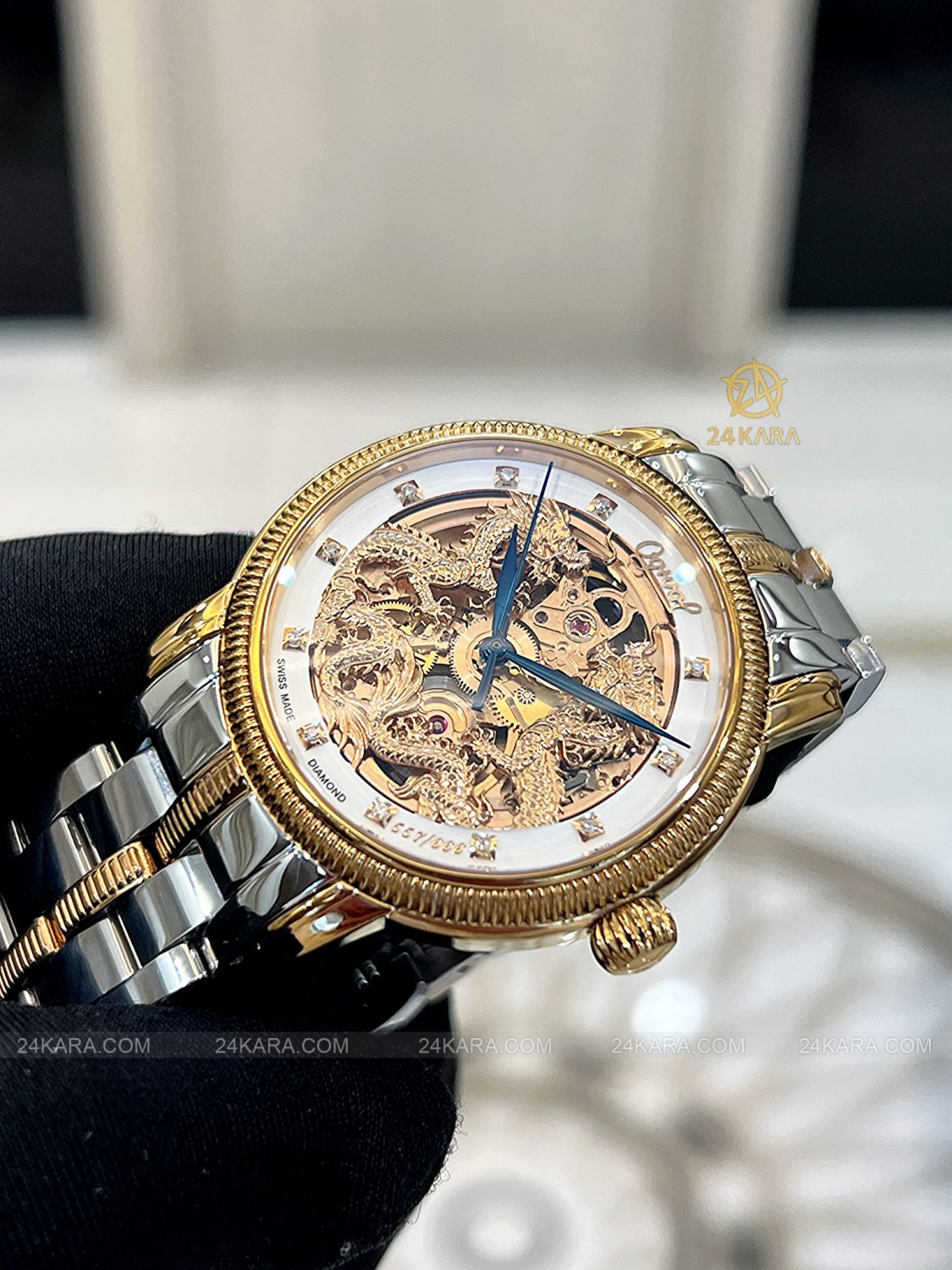 Đồng hồ Ogival Song Long Chầu Nguyệt OG358.652AGSR-T - Lướt