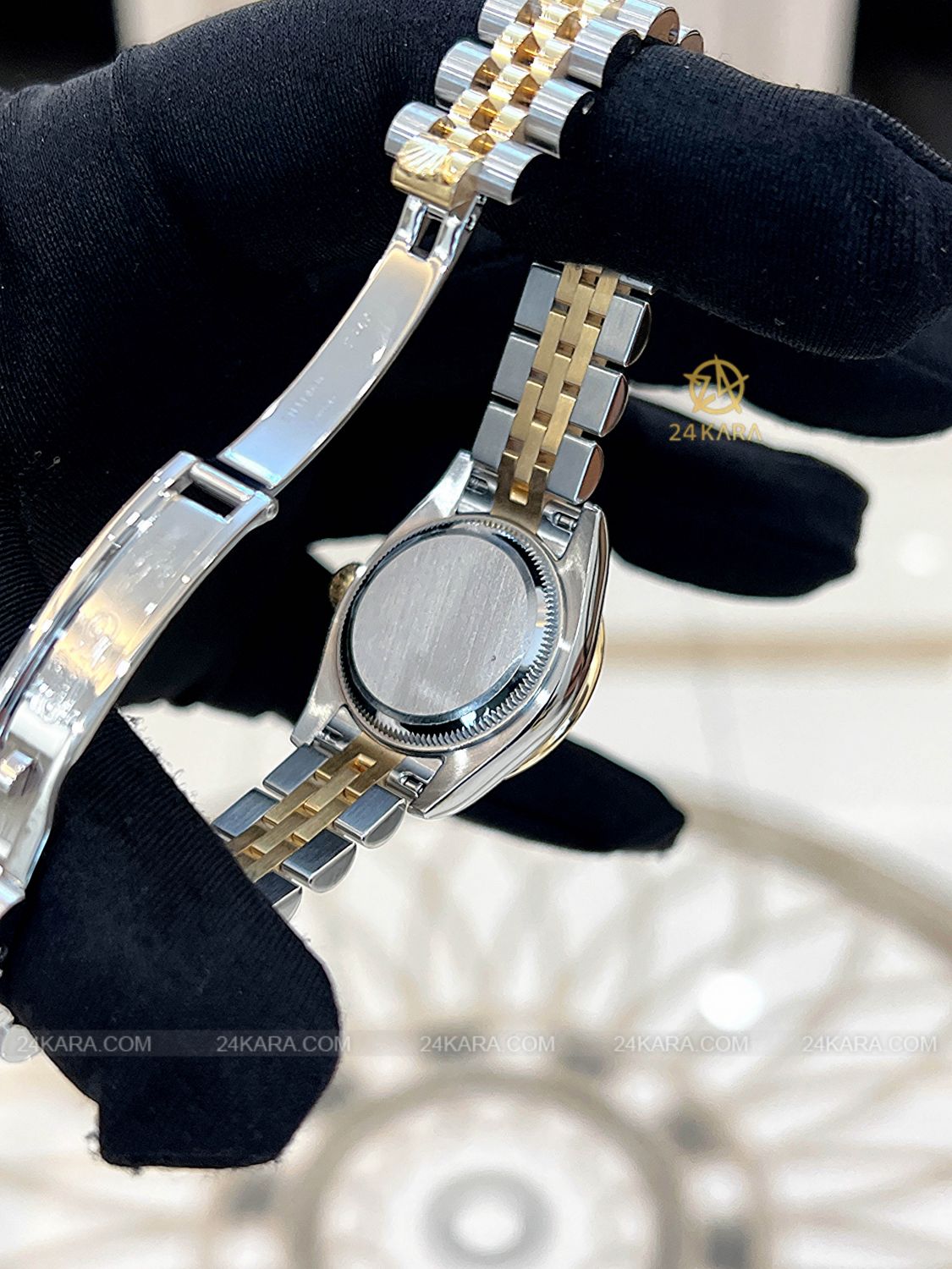 Đồng hồ Rolex Lady Datejust 26 M179383RBR 179383RBR Vàng kim 18ct Niềng kim cương hãng mặt số Silver nạm kim cương - Lướt