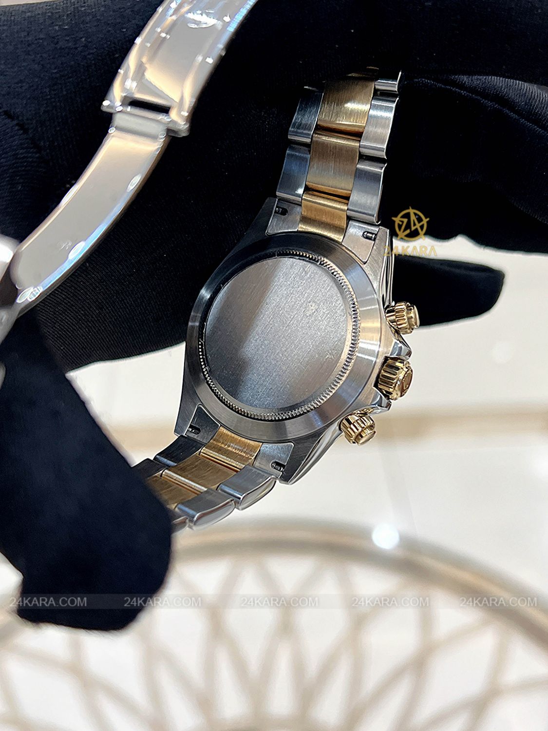 Đồng hồ Rolex Cosmograph Daytona 40 M116523-0043 116523-0043 Vàng Kim 18ct Mặt đen Cọc số Kim cương - Lướt