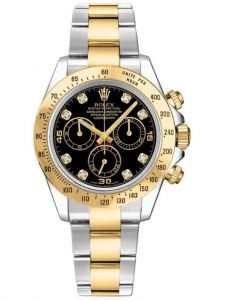 Đồng hồ Rolex Cosmograph Daytona 40 M116523-0043 116523-0043 Vàng Kim 18ct Mặt đen Cọc số Kim cương - Lướt
