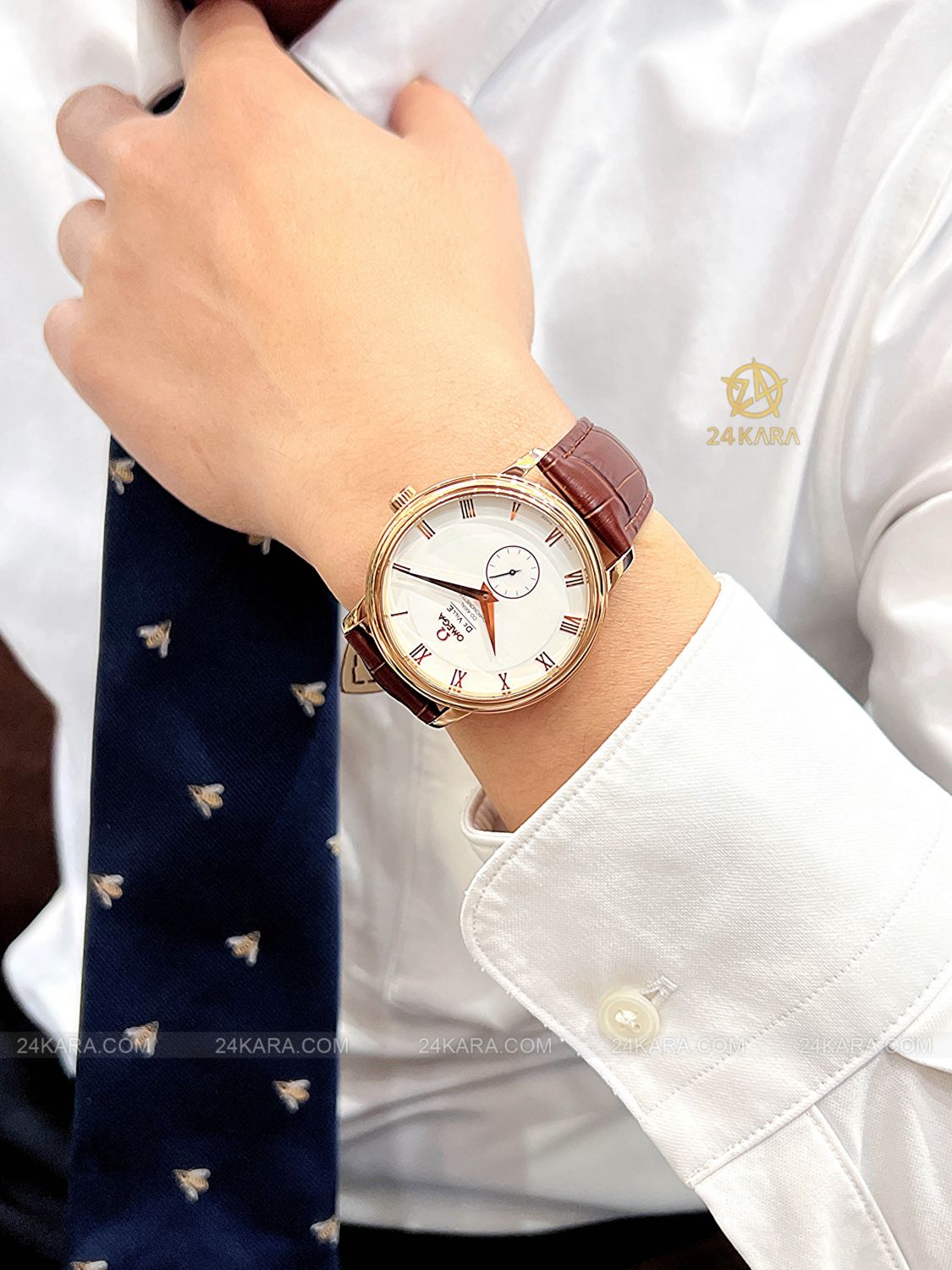 Đồng hồ Omega De Ville Prestige 4614.20.02 39 Vàng hồng 18K Roman Small seconds