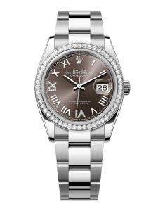Đồng hồ Rolex Datejust 36 M126284RBR-0064 126284RBR-0064 Thép Oystersteel và vàng trắng màu xám đậm, nạm kim cương