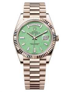 Đồng hồ Rolex Day-Date 40 M228235JG-0003 228235JG-0003 Jubilee Gold 18 ct đá aventurine màu xanh lục nhạt
