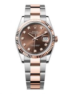 Đồng hồ Rolex Datejust 36 M126231-0054 126231-0054 thép Oystersteel và vàng Everose màu sô-cô-la, nạm kim cương