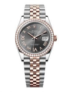 Đồng hồ Rolex Datejust 36 M126281RBR-0035 126281RBR-0035 thép Oystersteel và vàng Everose Màu ghi xám, nạm kim cương