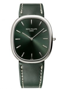 Đồng hồ Patek Philippe Golden Ellipse 5738G-001 Trắng Mặt số xanh olive sunburst
