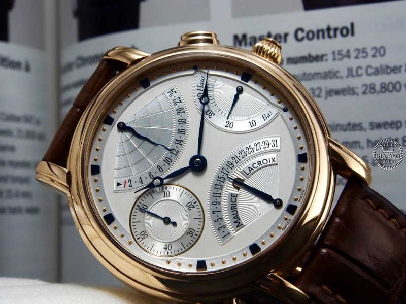 Đồng hồ Maurice Lacroix Masterpiece double retrograde MP 7018 vàng hồng 18k nguyên khối (lướt)