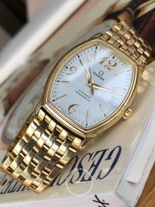 Đồng hồ Omega De Ville Prestige Tonneau Gold with bracelet 46032102 (lướt)